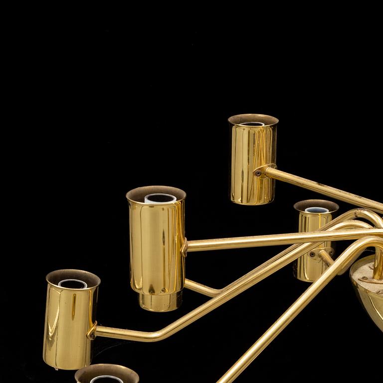 A brass ceiling light by Hans-Agne Jakobsson, T 372/15. Sticker.