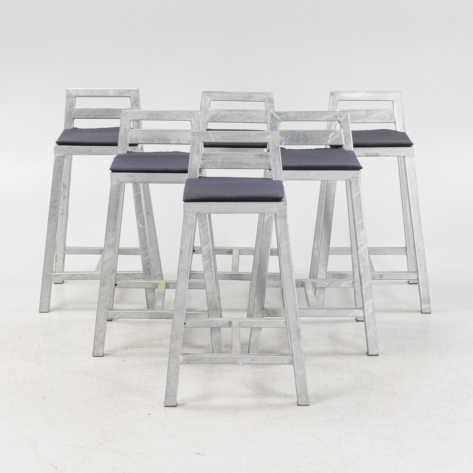 6 galvanized barstools by A2 living.