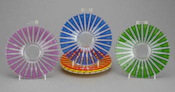 SKÅLAR, GLAS, KARAFF OCH FAT, 16 delar, glas, "Strikt", Bengt Orup, Johansfors. Formgiven 1953.