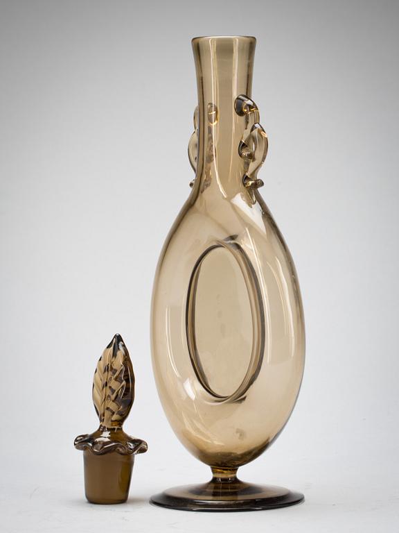 KARAFF, glas, "Turken", Simon Gate, Sandviks glasbruk, 1918-1919.