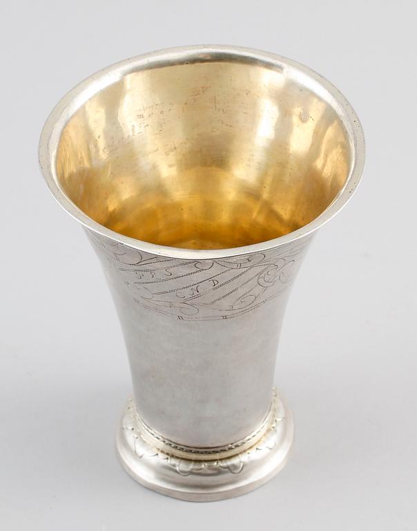 BÄGARE, silver, Stephan Halling, Örebro 1778. Vikt ca 250 gram.