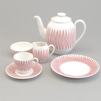 STIG LINDBERG, kaffeservis, 16 delar, benporslin, "Salix", Gustavsberg, 1960/60-tal.
