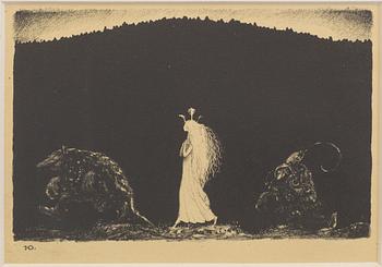 JOHN BAUER, litografi, signerad JB i trycket, ur sviten "Troll", 1915. Numrerad 10.