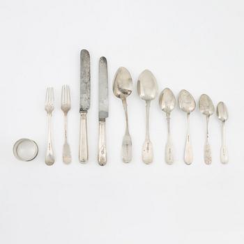 A set of silver cutlery, including  St Petersburg 1858 (36 pieces).