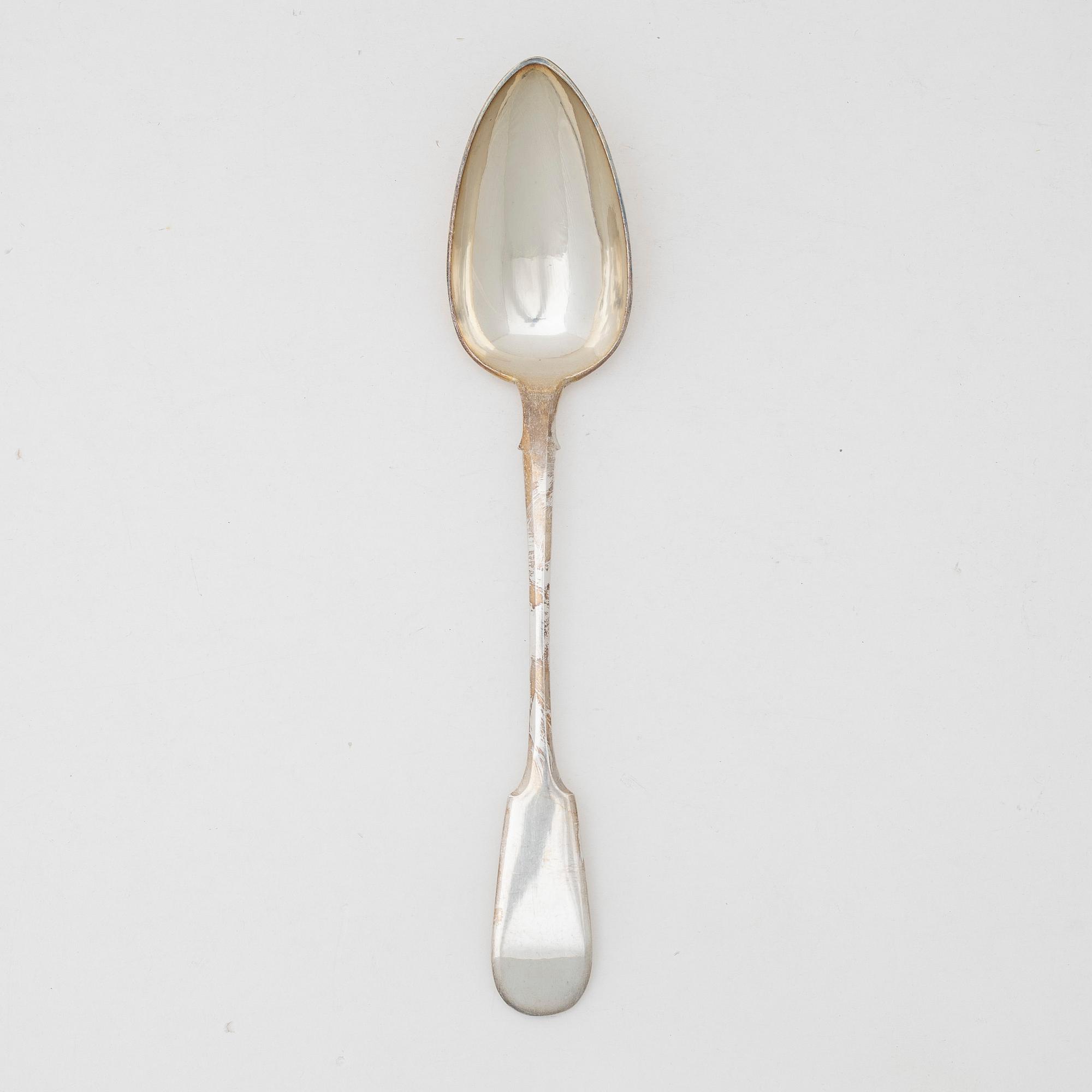 A Russian silver serving spoon, St Petersburg 1856.
