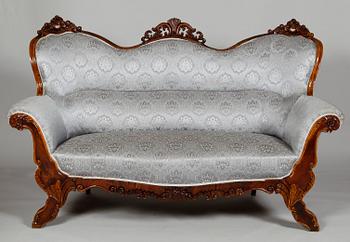SOFFA OCH STOLAR, 2 st, nyrokoko, 1800-tal.