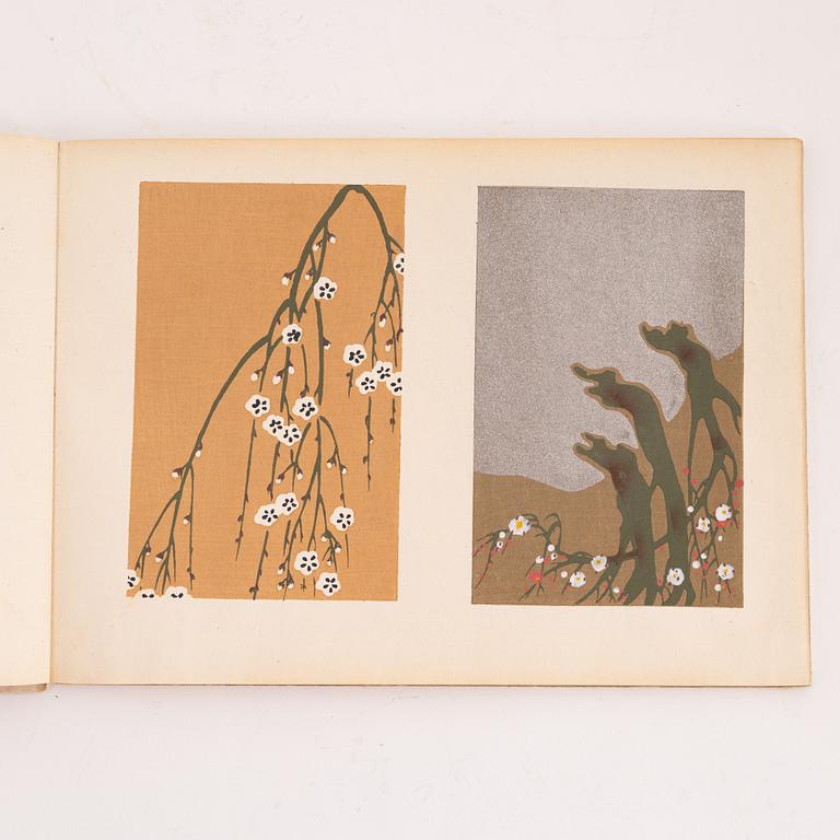 Album med kimonomönster samt mönsterdesign, fyra delar, Japan, 1900-talets första hälft.