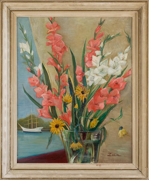 ZOIA KRUKOWSKAJA, olja på pannå. Sign.