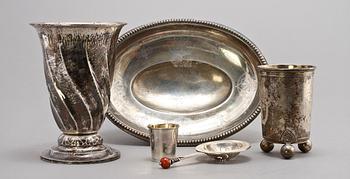PARTI SILVER, 5 delar, 1900-tal. Vikt 795 g.