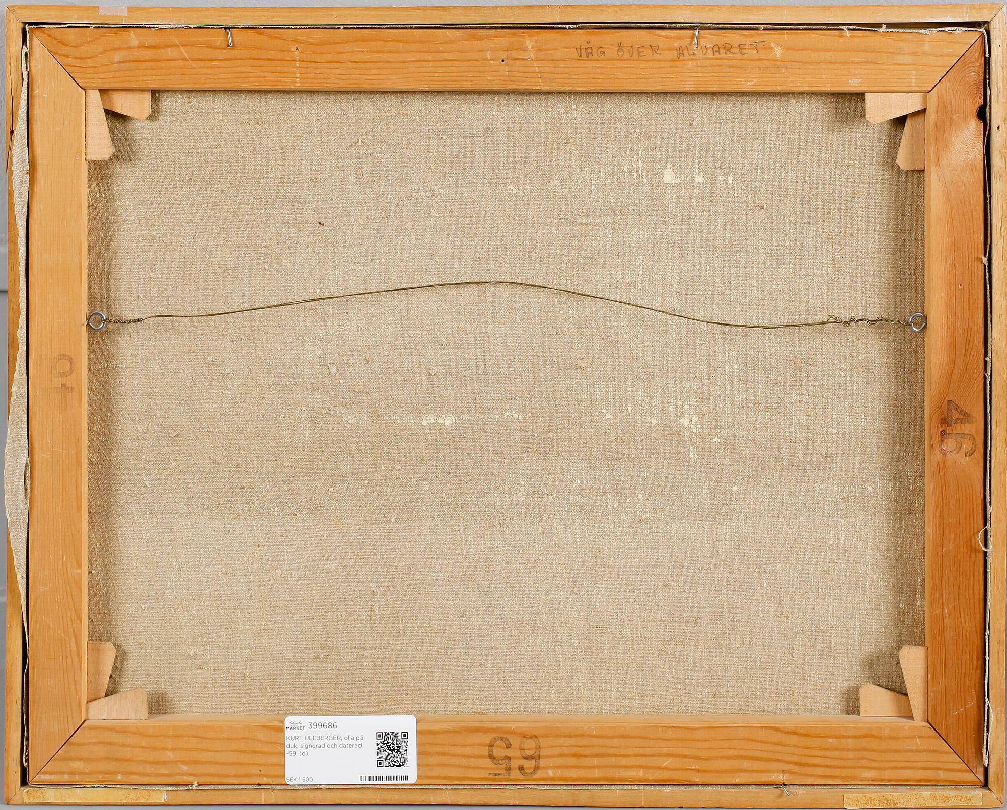 KURT ULLBERGER, olja på duk, signerad och daterad -59.