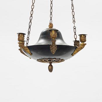 A Swedish  Empire style six light hanging-lamp, late 19th century /year 1900.