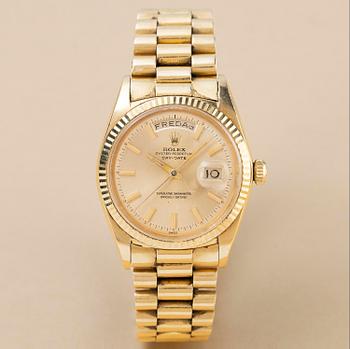 1154. Rolex, Day-Date, "The Three Crowns", "Cal 1555", "Swedish Day", ca 1963.