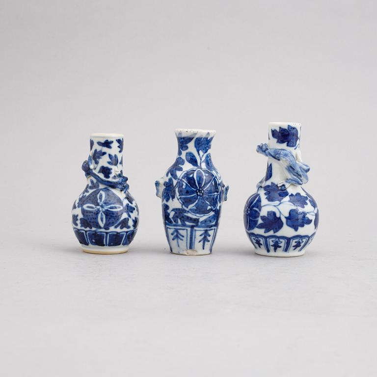 A group of Chinese blue and white porcelain, Qing dynasty 18th century,