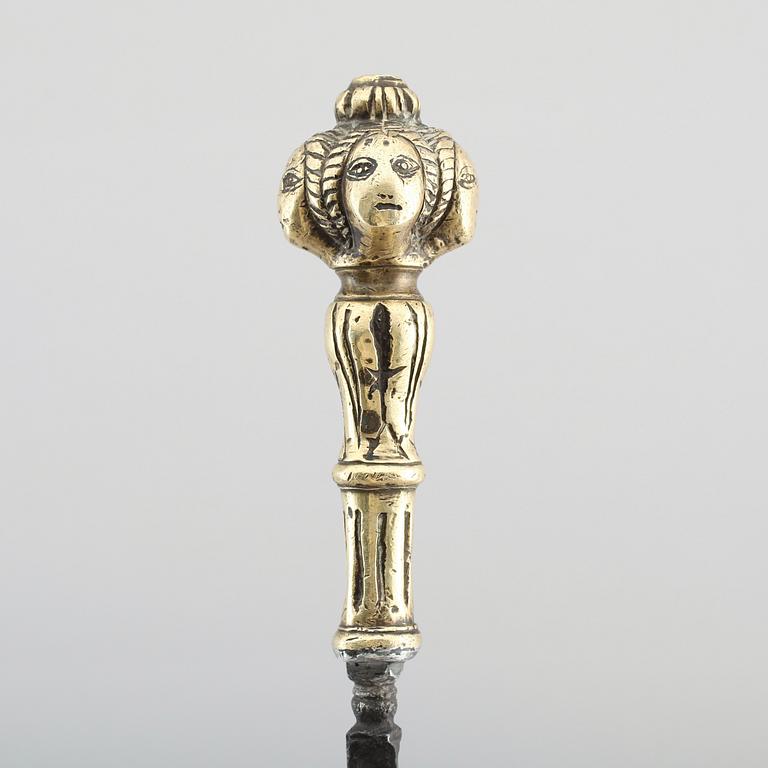 MÄTSTICKA, smide och mässing, möjligen 1700-tal eller äldre.