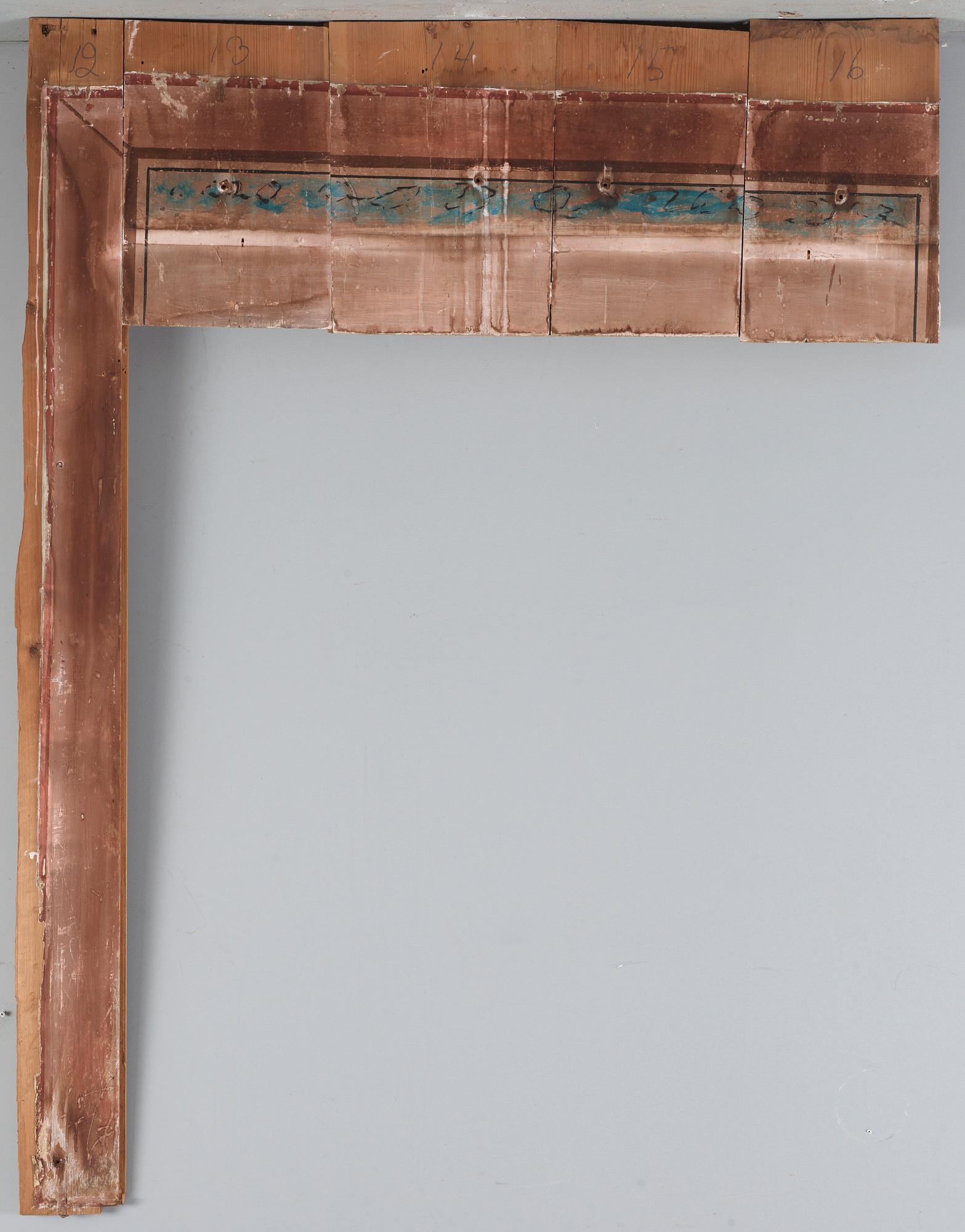 A set of Swedish mid 19th century wooden painted panels.