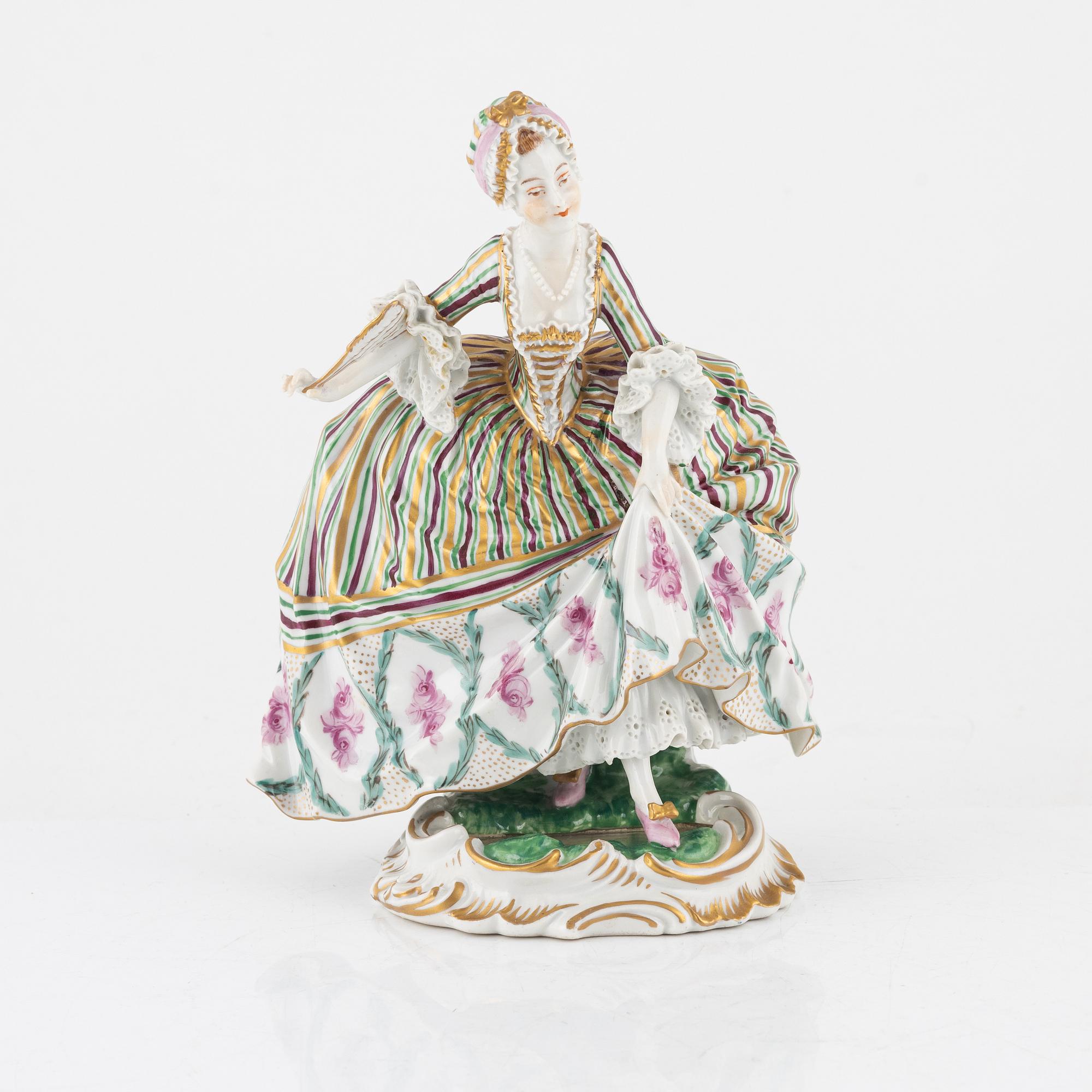 Figurin, porslin och spegelglas, Wien, 1820-7.