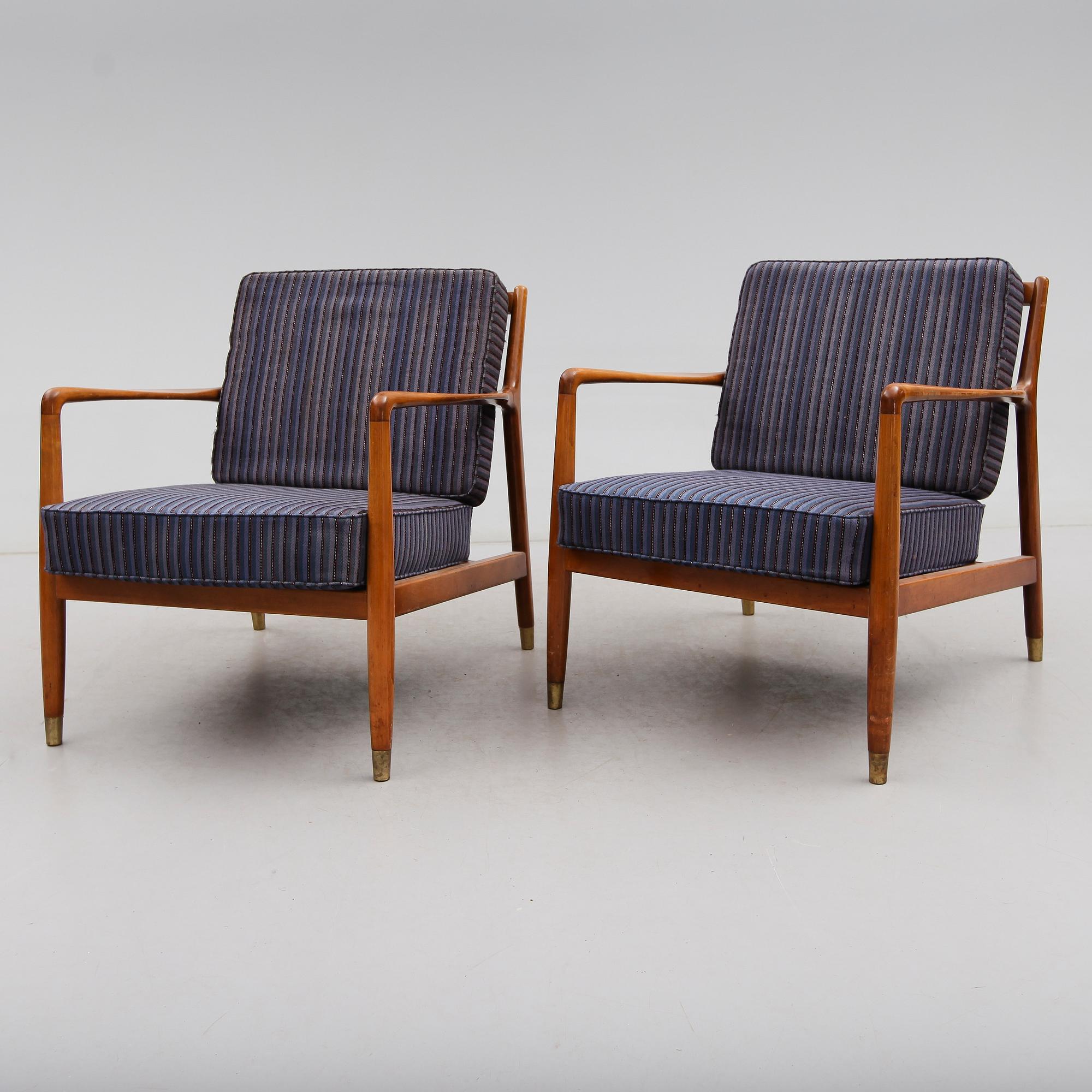 FÅTÖLJER, 1 par, Folke Ohlsson, Duxello, 1900-talets mitt.