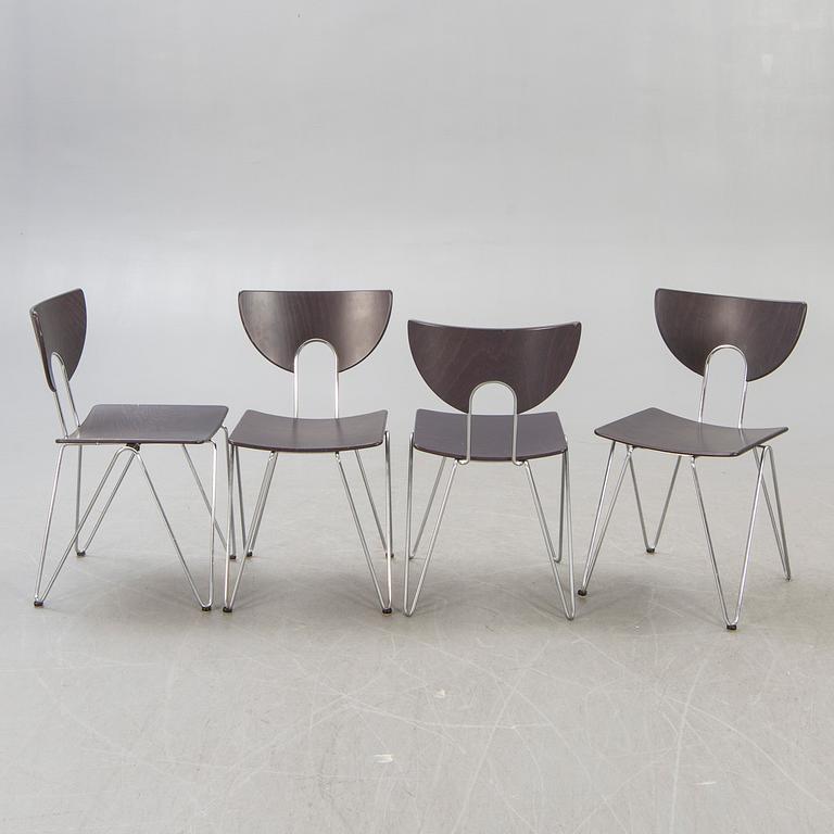 Walter Leeman, a set of five Mikado chairs for Kusch Co Germany 1979.