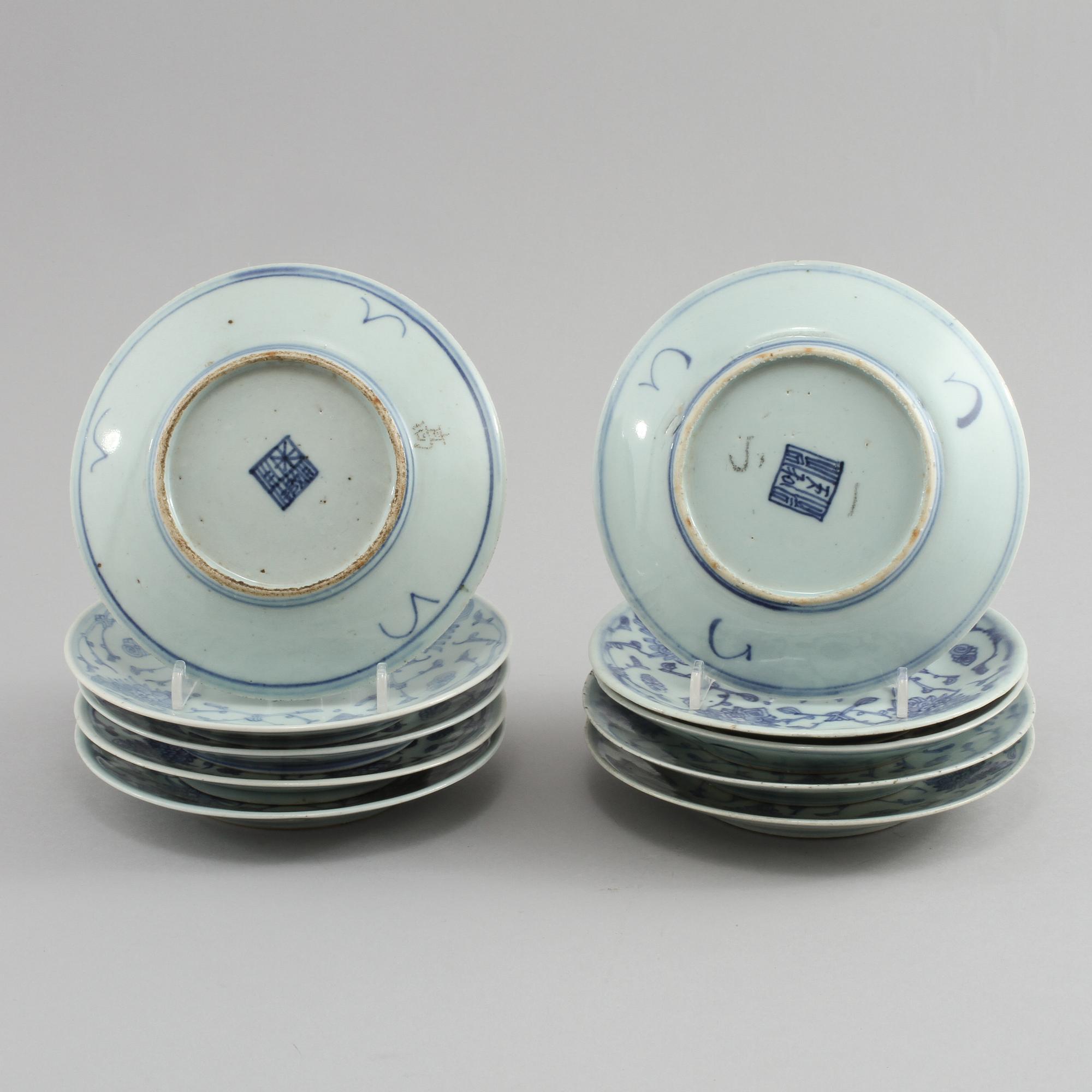 BÄRTALLRIKAR, 10 st, porslin, Kina, 1900-tal.