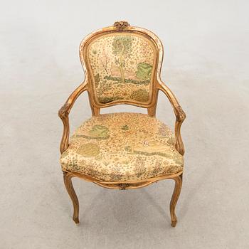 Sofa and armchair in Louis XV style, first half of the 20th century.