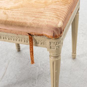 A Gustavian style stool, 19th Century.