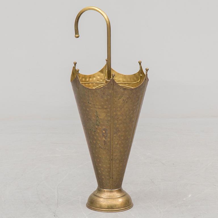 A BRASS UMBRELLA STAND, 20th century.