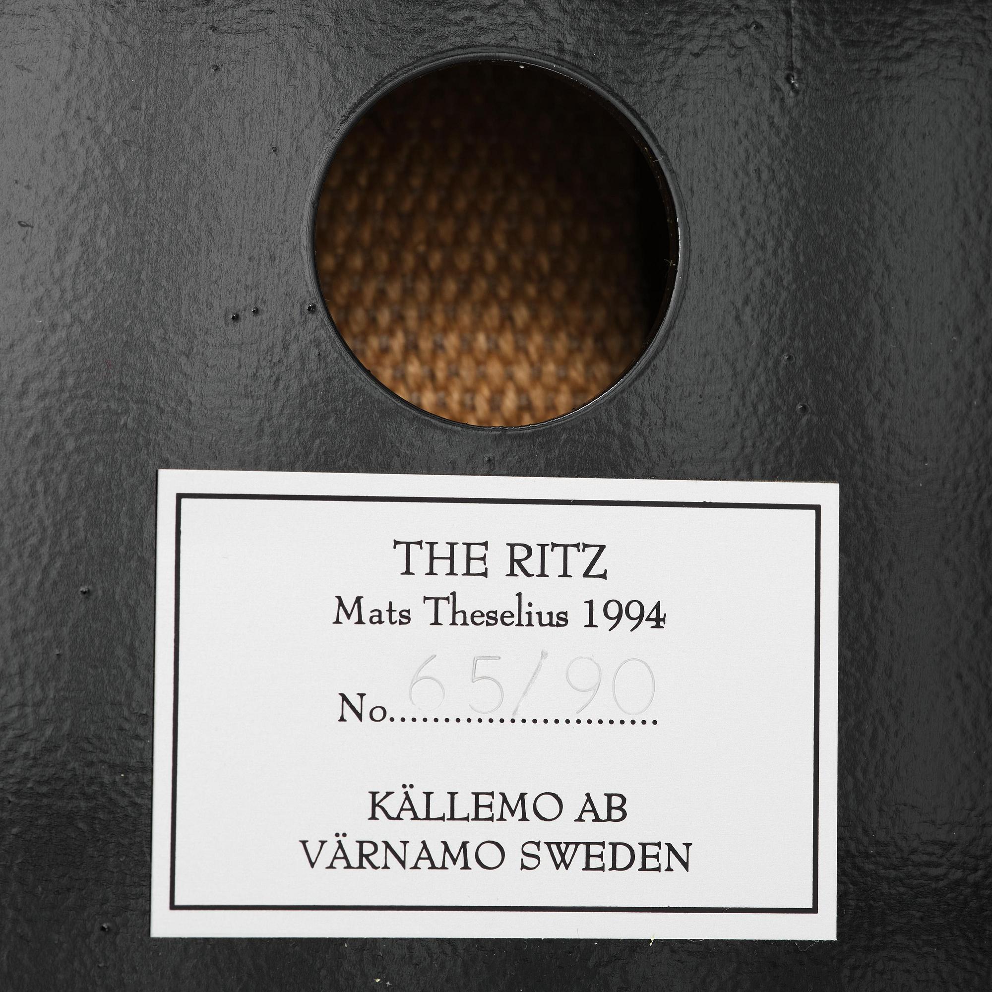 Mats Theselius, fåtölj, ”The Ritz”, ed. 65/90, Källemo, Värnamo efter 1994.