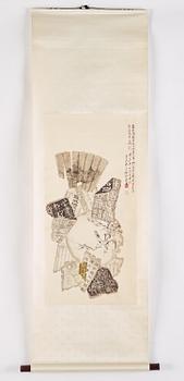 A set of two Bapo/Jinhuidui paintings, ink and colour on paper, China, 20th century.