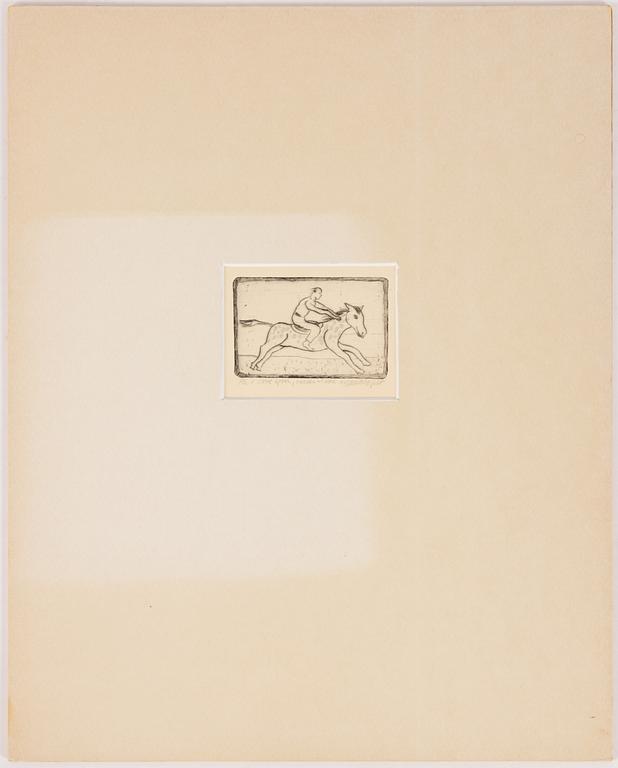 Hans Wigert, häst med jockey.