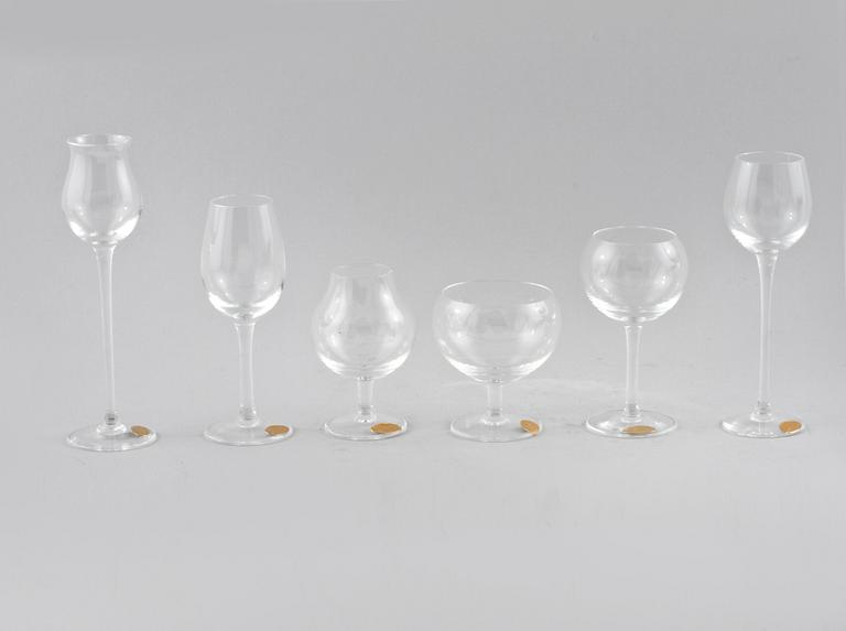 GLAS, 6 st, Moser Club's Physiognomical Miniature Snifters, Moser, Tjeckoslovakien, 1950/60-tal.