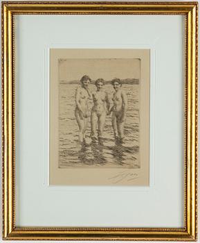 ANDERS ZORN, etching, 1910, signed in pencil.