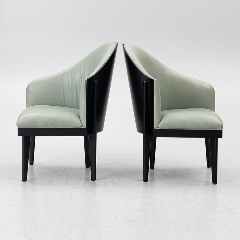 Pierre Sartogo & Nathalie Grenon, a pair of 'Toscana' lounge chairs, Saporiti Italia, 1980's.