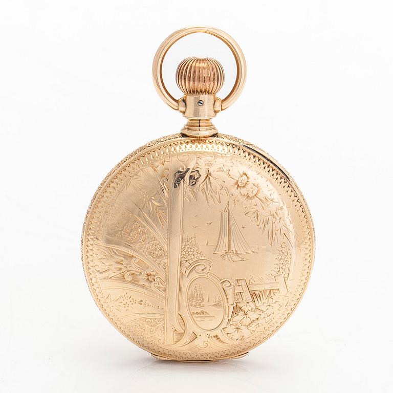 Hampden Watch Co, pocket watch, hunter, 54 mm.