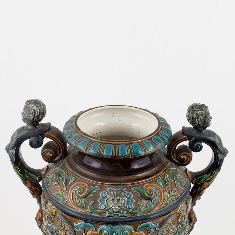 Large majolica urn,  Rörstrand, around 1900's.