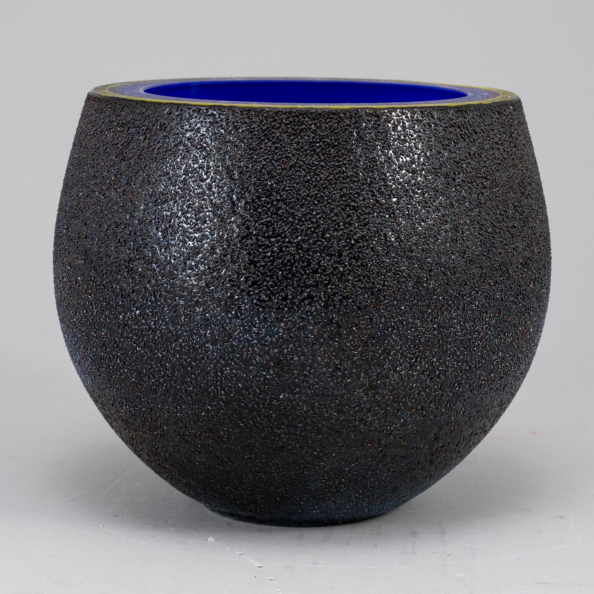 MONICA BACKSTRÖM, glass vase, Kosta Boda, signed.