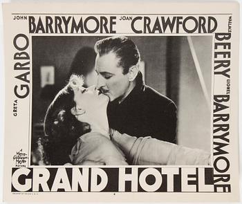 LOBBYCARD, 8 st, "Grand hotel", film med Greta Garbo, från tidigt 1950-tal, MGM.