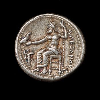 ANTIKT MYNT. Grekland. Makedonien. Alexander III (den store) 336-323 f. Kr. Tetradrachm.  Silver 17,23 g.