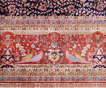 Carpet, Oriental silk, 373 x 274 cm.