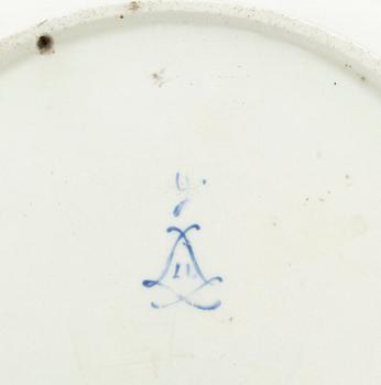 A Sèvres dinner plate, 18th Century. Dated LL for 1788.