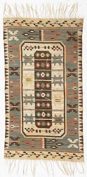 Märta Måås-Fjetterström, a textile, 'Rabatten', flat weave, ca 100 x 50 cm, signed MMF.