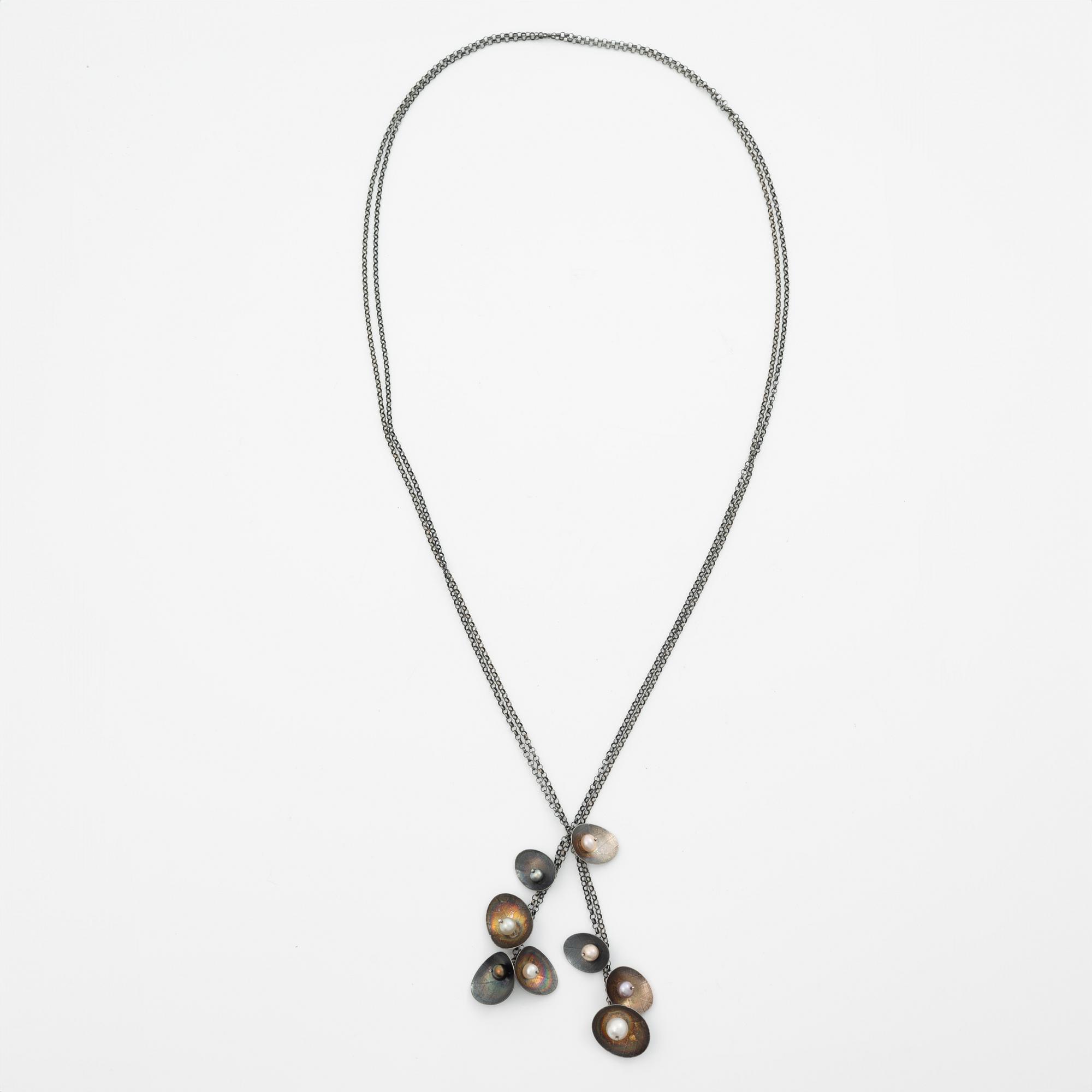 Ingrid Bärndal, collier, silver och odlade pärlor.