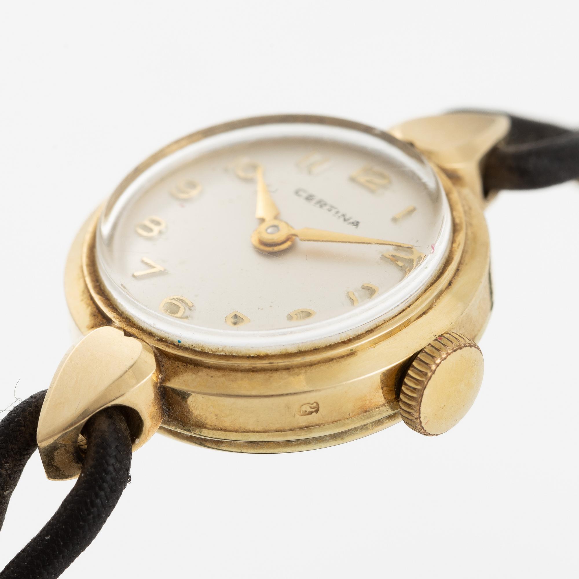 Certina, wristwatch, 14K gold, 20 mm.