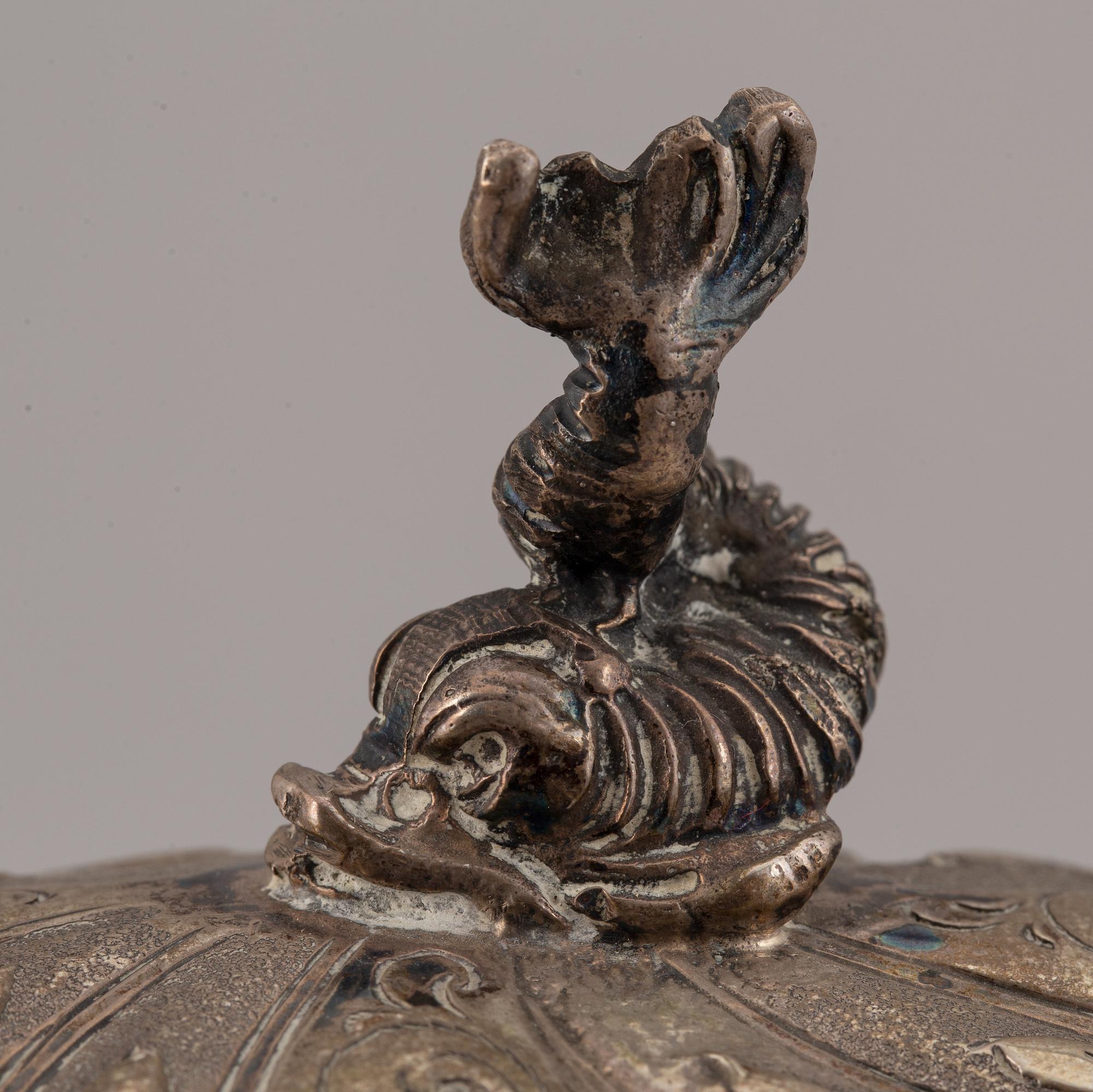 An Empire style lidded sugar bowl, possibly France, Swedish import marks 1951.