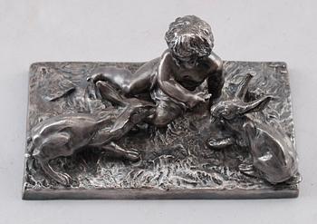 SKULPTUR, metall, omkring år 1900.