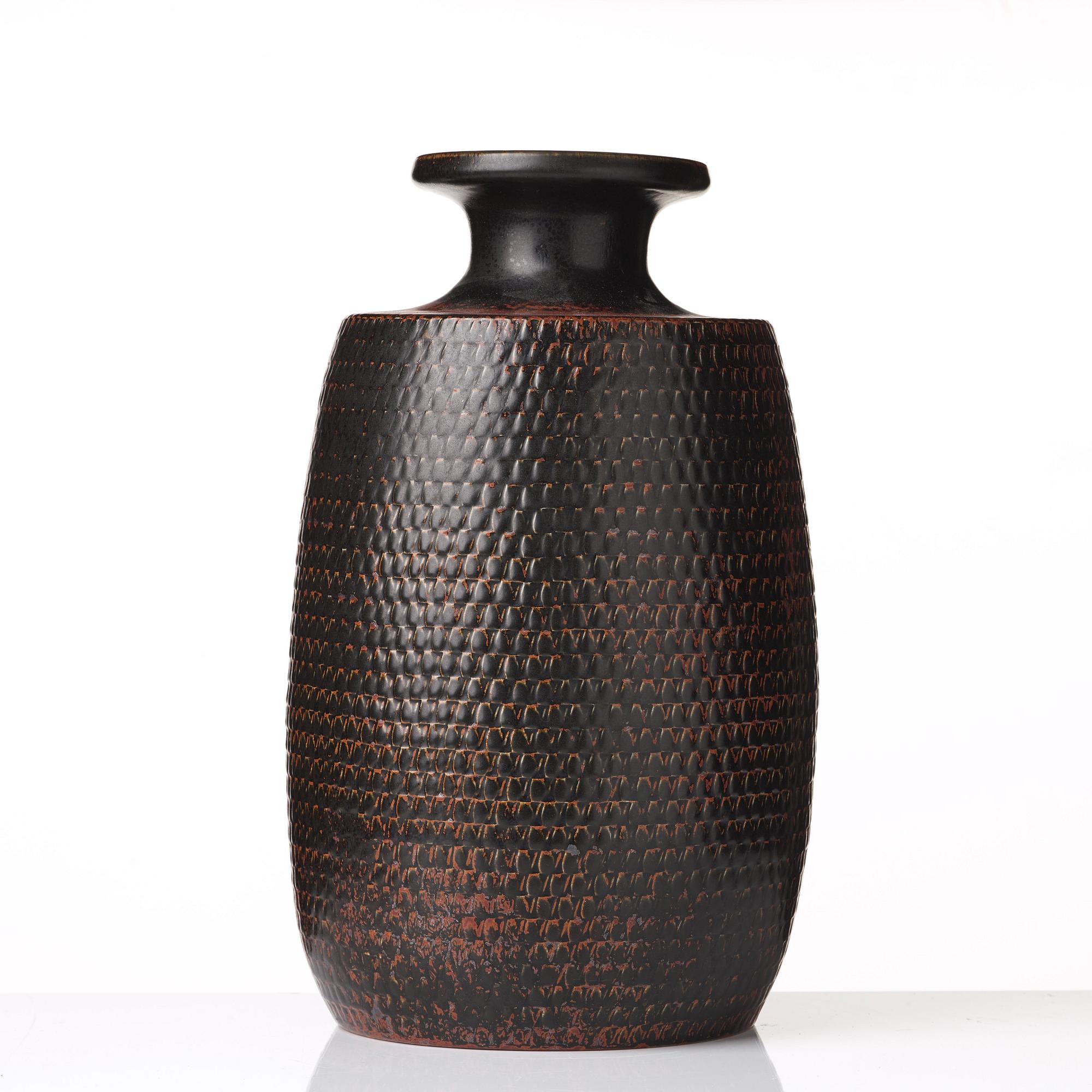 Stig Lindberg, a stoneware vase, Gustavsberg studio, Sweden 1965.