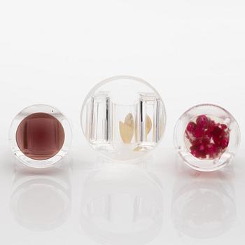 Siv Lagerström, three acrylic rings, 1970s.