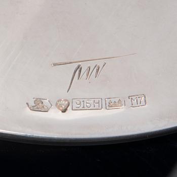 LJUSSTAKE, 916 silver, "Trumpet" Tapio Wirkkala, Hopeakeskus, Tavastehus 1965. Stämplad TW. Vikt 267 g.