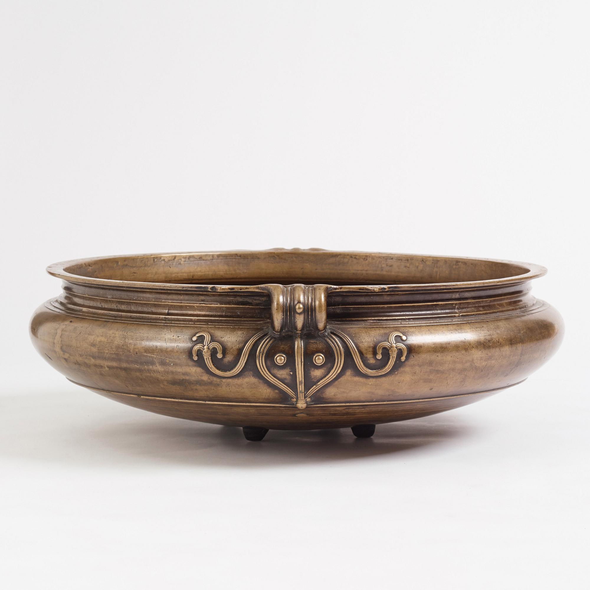 A large bronze Vessel/Urli, India, 19th century.