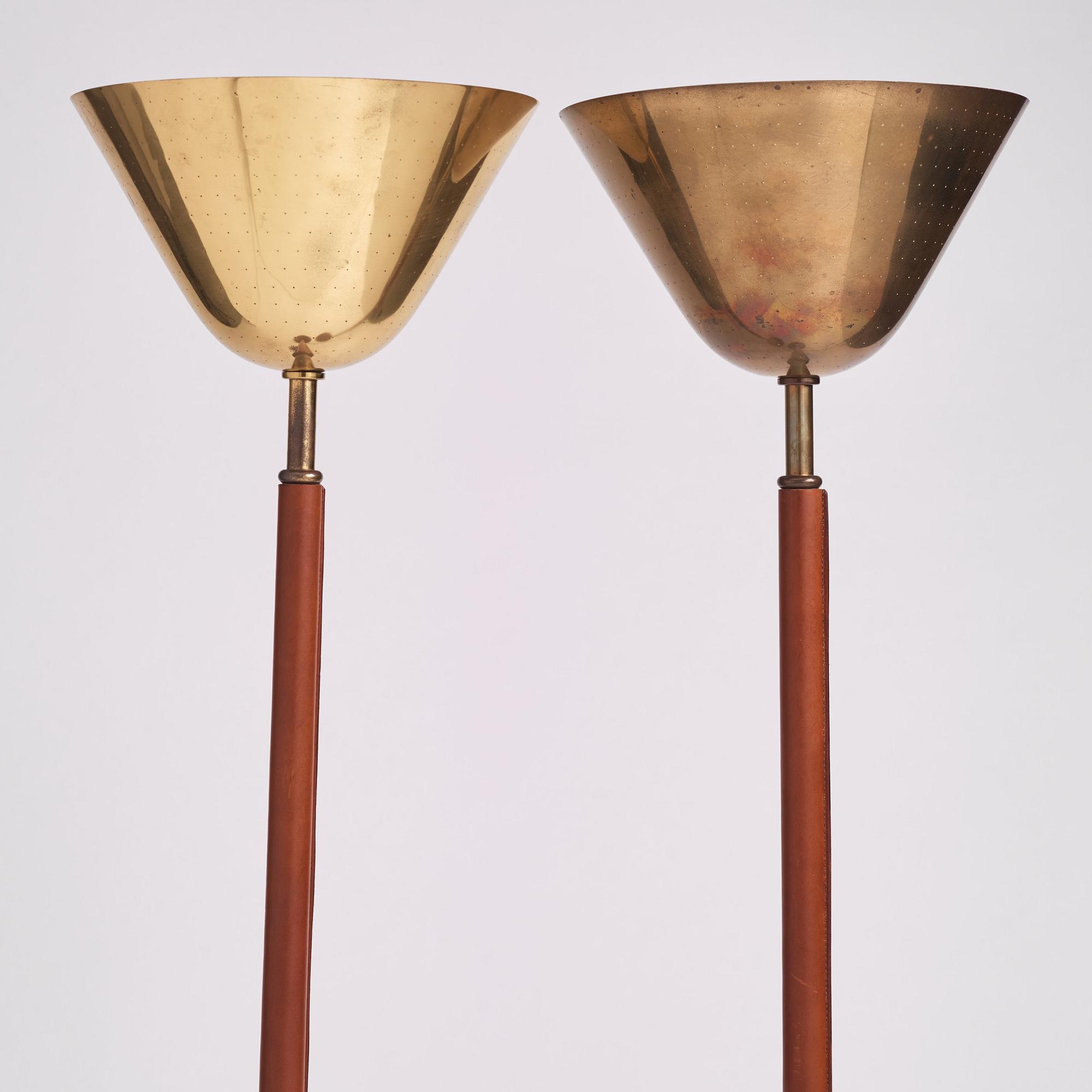 Carl-Axel Acking, a pair of floor lamps model "2646", Bröderna Malmströms Metallvarufabrik, Malmö 1940s-50s.
