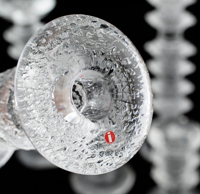 LJUSSTAKAR, 8 st, glas, "Festivo", Timo Sarpaneva, Iittala.